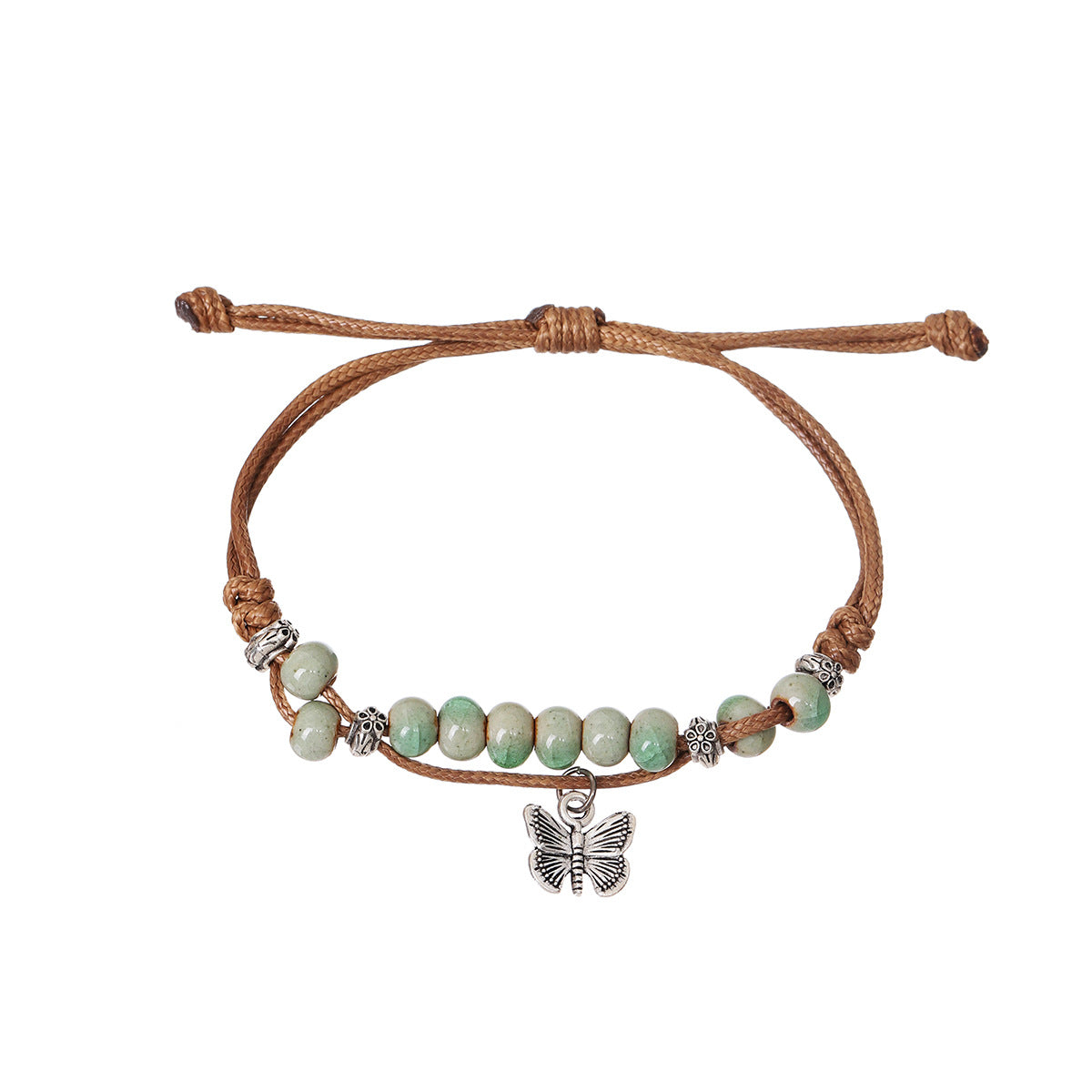 Wholesale Ethnic Retro Butterfly Beaded Hand-woven Adjustable Bracelet